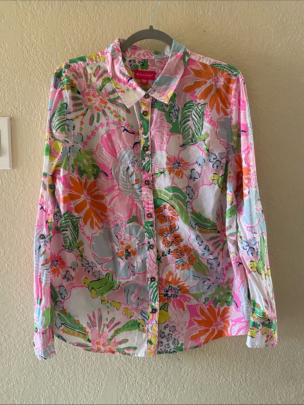 Lily Pulitzer Nosey Posey Floral Button Down Shirt